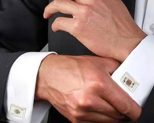 Boutons de manchette personnalisés de luxe pour hommes |   Boutons de manchette en acier inoxydable et argent sterling 925 |   Bijoux de manchette pour chemise de mariage en gros - Product Image 4