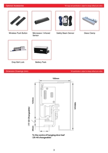 Système de Porte Coulissante Automatique 5.0M avec Rail Allongé, Solution d'Ouverture Large, Moteur Sans Balais Silencieux pour Entrées Commerciales - Product Image 3
