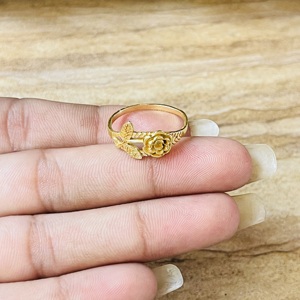 แหวนรูปดอกกุหลาบดีไซน์โบโฮสุดฮิตสำหรับผู้หญิง ชุบทอง 18k ประดับใบไม้เล็กๆ สวยงาม ขายส่ง/OEM/ODM - Product Image 2