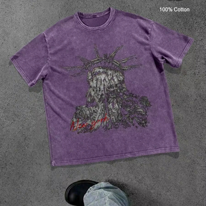 T-shirt homme slim fit imprimé avec logo personnalisé, nouveau modèle à col rond et manches courtes en coton, sérigraphié, prix abordable, personnalisation OEM - Product Image 1