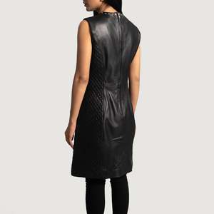 Manteau trench en cuir noir pour femme, élégant, long, veste d'extérieur, design élégant, qualité supérieure, sur mesure - Product Image 2