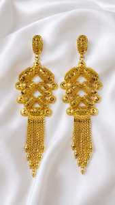 24 karat 6 Gram Gold Plated Brass Party Functiob <b>Earrings</b> Hiphop Style Engagement Party Wedding Jewelry Set Fashion - Product Image 5