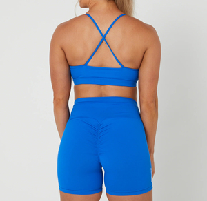 Prix d'usine – Ensemble 2 pièces de vêtements de sport pour femme : soutien-gorge de sport et short pour la gym et le yoga – Couleurs personnalisables disponibles - Product Image 4