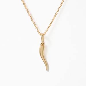 Collier Pendentif Corne en Or Jaune 14K de Qualité Supérieure avec Diamant Certifié IGI Cultivé en Laboratoire, Idéal pour Mariage et Cérémonies, Prix de Gros Disponible Immédiatement - Product Image 1