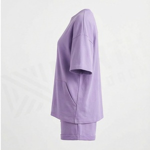 Conjunto de 2 Piezas de Alta Calidad para Mujer, Estilo Formal, Sólido, por Encima de la Rodilla, Camiseta de Manga Corta y Pantalones Cortos - Product Image 3