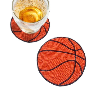 Modern Designer <b>Beaded</b> Glass Cocktail <b>Coasters</b> with Non-Slip Base for Wedding Decor & Home Accent - Product Image 2