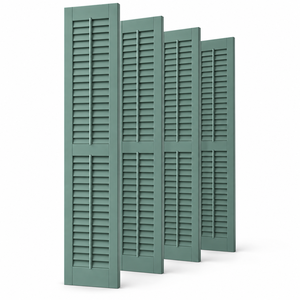Persianas de Madera Maciza con Varillas Centrales Decorativas para Ventanas Exteriores y Decoración de Balcones, Persianas de Madera Maciza - Product Image 4