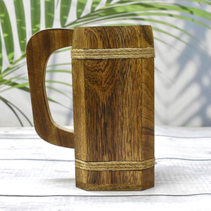 Rustic Eco-Friendly Wooden <b>Mug</b> for Coffee Tea & Beer-<b>Large</b> Capacity American Style Drinkware for Daily Use & Gifting - Product Image 6