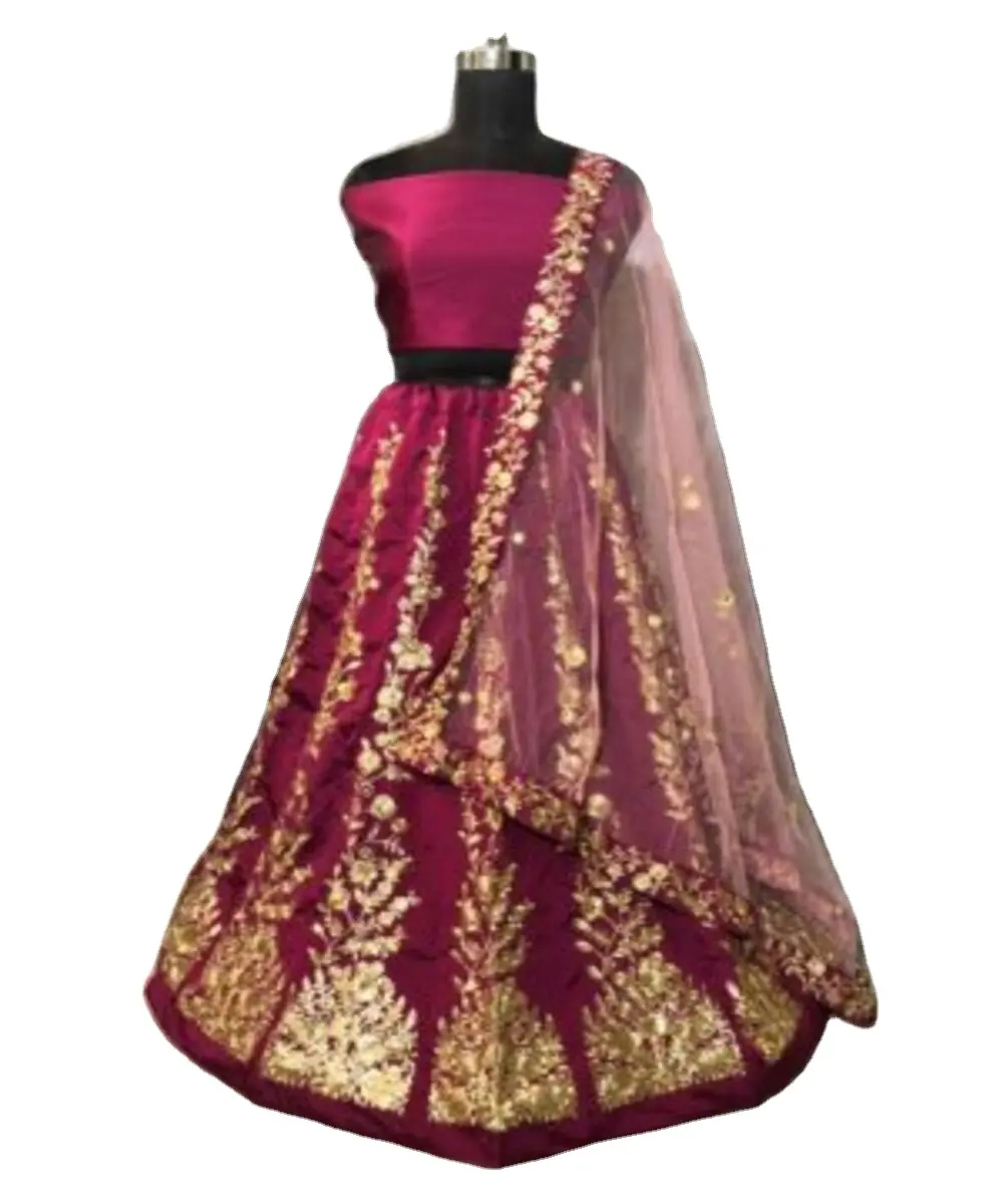 ملابس هندي وباكستاني لحفلات Lehenga Choli مطرزة بسعر الجملة، ملابس مزينة بأعمال تطريز جميلة