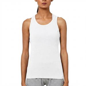 Women's High Quality Custom <b>Knitted</b> O-Neck Silk Screen Printed Long Sleeveless <b>Tank</b> <b>Top</b> Breathable Cotton Polyester Quick Dry - Product Image 5