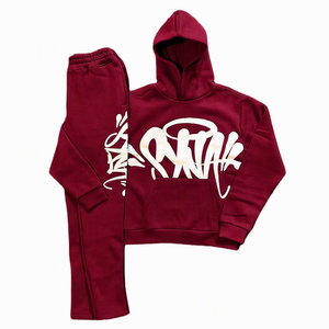 <b>Slim</b> <b>Fit</b> Pullover Tracksuit <b>Men</b> Athletic Hoodie and Tapered <b>Joggers</b> Set Gym Training Sweatsuit Stretch Cotton Spandex OEM - Product Image 3