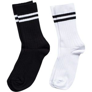 Chaussettes unisexes en coton côtelé à double rayure, mi-mollet, respirantes, souples et extensibles, pour le sport et le quotidien, vente en gros - Product Image 1
