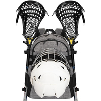 Sac à dos de sport de lacrosse grande capacité avec compartiment à chaussures, compartiment à casque, design à panneaux zippés, imperméable et antivol