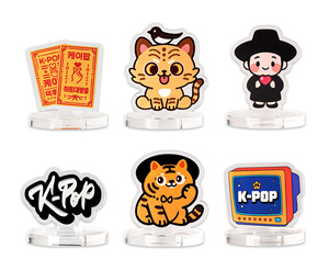 6 ชิ้นอะคริลิค K-POP สแตนดี้สุดน่ารักตัวละครเสือตกแต่งโต๊ะธีมเพลงเกาหลีชุดเครื่องประดับ - Product Image 1