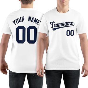 T-shirt blanc personnalisé à manches courtes pour hommes, avec impression de nom et de numéro, col rond, coupe décontractée - Product Image 1