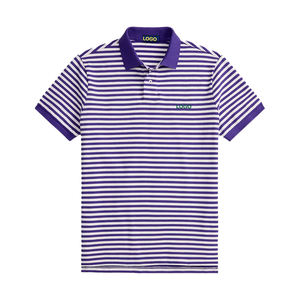 New Wholesale <b>Men's</b> Striped Mesh Polo <b>Shirt</b> Classic Fit OEM Breathable Casual Short Sleeve Reinforced Stitching Ribbed Cuff Top - Product Image 1