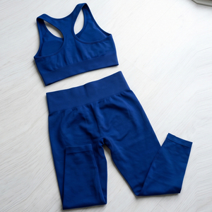 Regal Three Yoga Set <b>Women</b> Racerback Bra <b>Top</b> High Waist Full Length Leggings Seamless Athletic Wear 2 Piece Set Yoga Legging Bra - Product Image 2