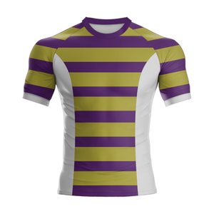 Maillot de rugby personnalisé pour homme, t-shirt de sport confortable avec tissu anti-transpiration et motif à rayures chevron - Product Image 1