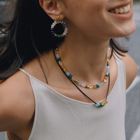 Collier J&D en Amazonite, pierre naturelle, perles colorées, acier inoxydable plaqué or 18 carats, charme vintage CCB, cadeau pour femme, usage quotidien