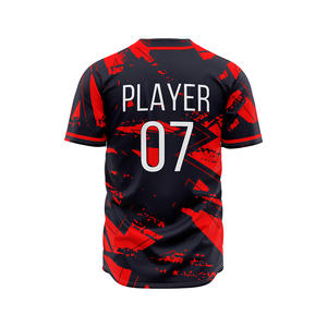 เสื้อเบสบอลสั่งทำพิเศษ แห้งเร็ว ระบายอากาศได้ดี คุณภาพสูง แขนสั้น ติดกระดุมเต็มตัว ไซส์ใหญ่ เย็บด้านหน้า โพลีเอสเตอร์ 100% - Product Image 5