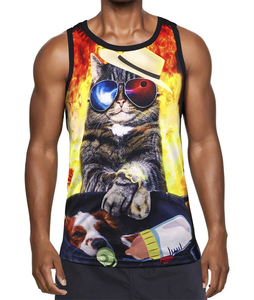 Camiseta sin Mangas Personalizada para Hombre, Sublimada, Deportiva, Ajustada, Tejido Elástico para Gimnasio, Entrenamiento y Running - Product Image 4
