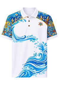 เสื้อโปโลซับลิเมชั่นสั่งทำพิเศษ ลายซัมเมอร์ไวบ์ แห้งเร็ว ผลิตจากโพลีเอสเตอร์ ชุดยูนิฟอร์มกีฬา ผู้ผลิต OEM - Product Image 2