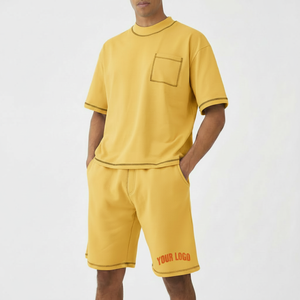Conjunto de Camiseta y Pantalones Cortos de Verano para Hombre, Estampado Informal, Transpirable, de Poliéster y Algodón, 2 Piezas, Manga Corta, para Fin de Semana - Product Image 1