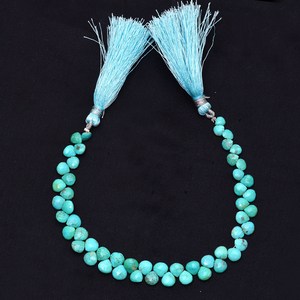 Perles de turquoise facettées en forme de cœur, 5 mm-6 mm, qualité AAA+, turquoise naturelle d'Arizona, perles semi-précieuses pour la fabrication de bijoux. - Product Image 4