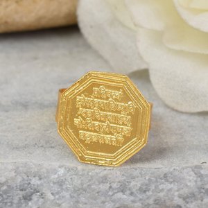 Anillo ajustable chapado en oro con diseño de Shivaji Maratha Raj Mudra, joyería de moda para hombres y mujeres - Product Image 5