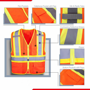 Vêtements de travail en plein air, gilet d'équipe personnalisé avec logo, gilet de sécurité routière à séchage rapide, vêtements en maille, gilet de sécurité fluorescent réfléchissant - Product Image 3
