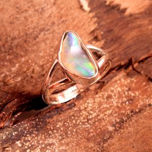 Anillo de ópalo etíope de Plata de Ley 925, joyería hecha a mano, con piedras preciosas, unisex - Product Image 6