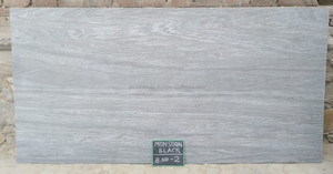 Revêtement mural intérieur/extérieur moderne en pierre naturelle flexible mince de 2 mm en marbre noir Monsoon, surface fendue, design indien - Product Image 6