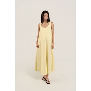 เดรสลำลองผ้าฝ้าย 100% ย้อมสีเส้นด้ายแบบใหม่ ทรงตรง แขนยาวปานกลาง เอวเข้ารูป ระบายอากาศได้ดี ลายทาง เหมาะสำหรับฤดูร้อน ผ่านกระบวนการซักเอนไซม์แล้ว - Product Image 1