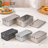 Boîte en fer blanc personnalisée LUCKY TIN avec loquet, pour biscuits, bonbons, chocolat, cadeaux et cosmétiques, OEM ODM, vente en gros