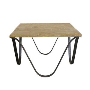 Durable Industrial Antique Square Coffee <b>Table</b> with Solid Mango <b>Wood</b> and Metal Iron Frame for Living Room Home Furniture - Product Image 3