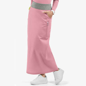 Jupe de travail rose pour infirmières avec poches, bas d'uniforme d'hôpital pour usage médical, polyester/coton - Product Image 3