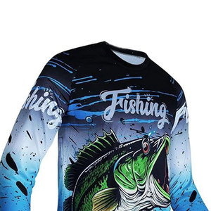 Camiseta de Pesca para Hombre, Precio al por Mayor, Cómoda, 100% Poliéster, Transpirable, de Secado Rápido - Product Image 3