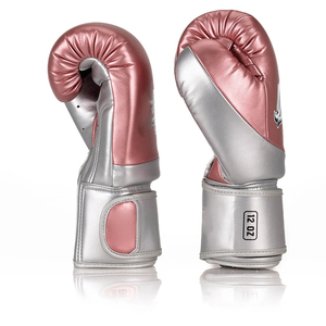 Gants de boxe en cuir PU or rose, gants d'entraînement, fermeture Velcro, respirants, unisexes pour la boxe, le MMA, le Muay Thai, le kickboxing - Product Image 4