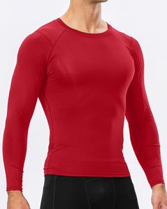 Men Breathable MMA Rash Guard Compression Shirt Crew <b>Neck</b> Long Sleeve Athletic Rash Guard <b>For</b> Gym Training Running Cycling Top - Product Image 2