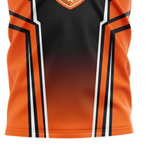 Camiseta de Campeonato de Fútbol para Hombre, Naranja y Negra, con Estampado Sublimado, Cuello Redondo, Manga Corta, Absorbe la Humedad, Corte Atlético - Product Image 2