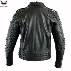 Best Supplier New Arrival In Reasonable Price Unique Design With Own Logo Newest Premium Quality Black <b>Studded</b> Leather Jackets - Product Image 3
