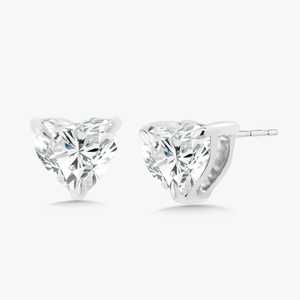 14K Gold Heart Cut Lab Grown Diamond Stud <b>Earrings</b> 3 Prong Set 4.8mm Minimalist Solitaire <b>Post</b> Pairs B2B Factory Price Wholesale - Product Image 3