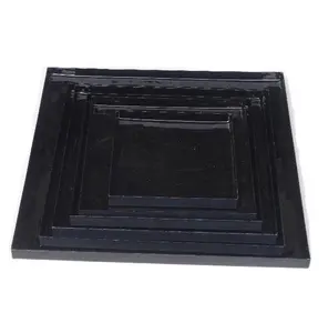 Enamelware Metal Square Tray Serving Tray Platter Black and Grey Color Popular and Hot Selling Product