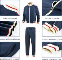 Setelan Olahraga Musim Dingin Pria Berbahan Fleece Tebal, Jaket Hangat, Celana Jogger Pinggang Elastis, Pakaian Atletik Premium