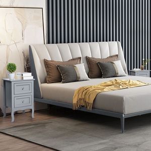 2 Comodini Moderni in Legno Massello Stile Country a Due Livelli, Eleganti Tavolini Laterali di Grandi Dimensioni per Camera da Letto o Appartamento, Assortiti - Product Image 4