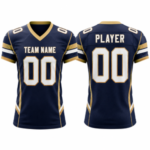 Maillot de football américain personnalisé, respirant, anti-humidité, antibactérien, grande taille, avec étiquette privée OEM sur le devant, short d'équipe personnalisé - Product Image 1