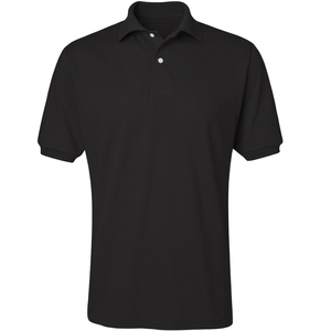 T-shirt Homme Été Slim Fit Manches Courtes Uni Brodé Respirant en Tissu Tricoté Doux Abricoté en Polyester/Coton - Product Image 1