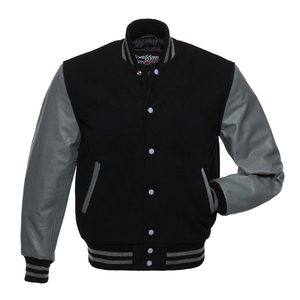 Custom Made Varsity <b>Jacket</b> Unisex Streetwear Wool Blend <b>Patchwork</b> Varsity Leather <b>Jacket</b> Turn Down Collar Button Fly Mens <b>Jacket</b> - Product Image 2