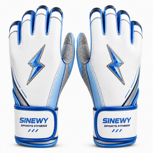 SINEWY SPORTS Customized OEM Adult Left/Right Baseball/Softball Batting Gloves Goat Leather <b>Hook</b> Loop Closure Comfortable - Product Image 4