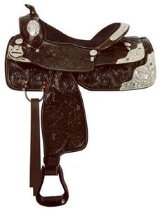 Selle de barrel racing en cuir premium, personnalisable, pour le travail à la ferme et la randonnée équestre, équipement professionnel de qualité export. - Product Image 4